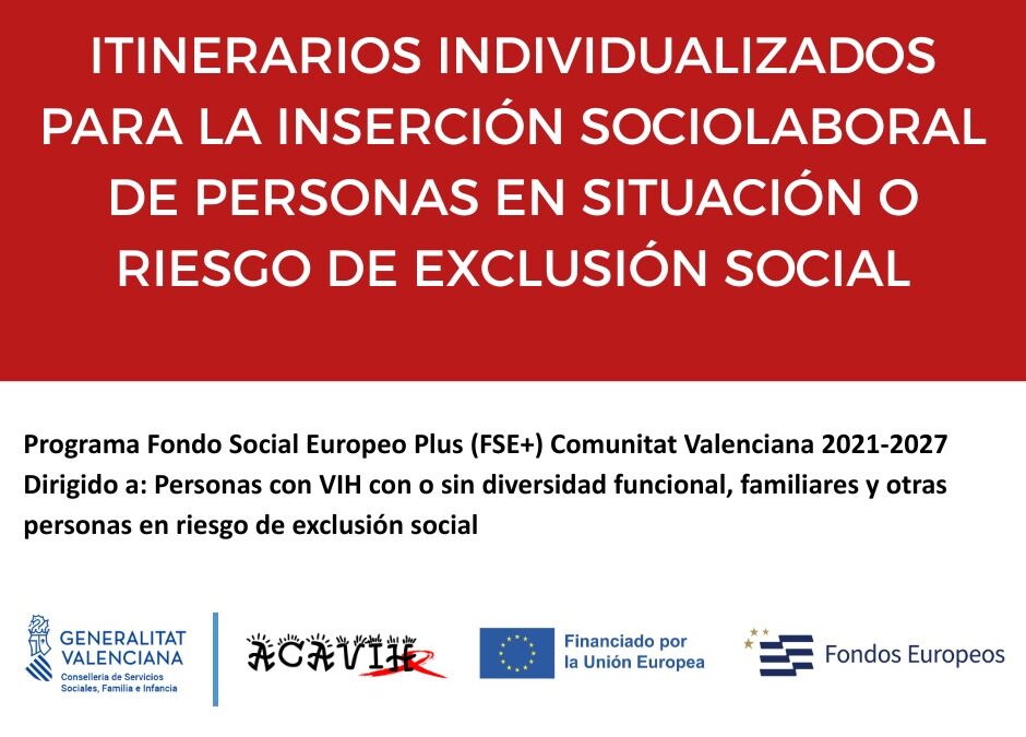 Proyecto itinerarios individualizados para la inserción sociolaboral de personas en situación o riesgo de exclusión social